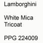 Preview: Lamborghini, White Mica Tricoat, PPG 224009.